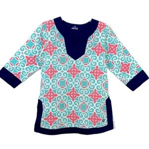 🏷 Simply Southern floral tunic Lightweight cotton. Teal,pink and navy blue